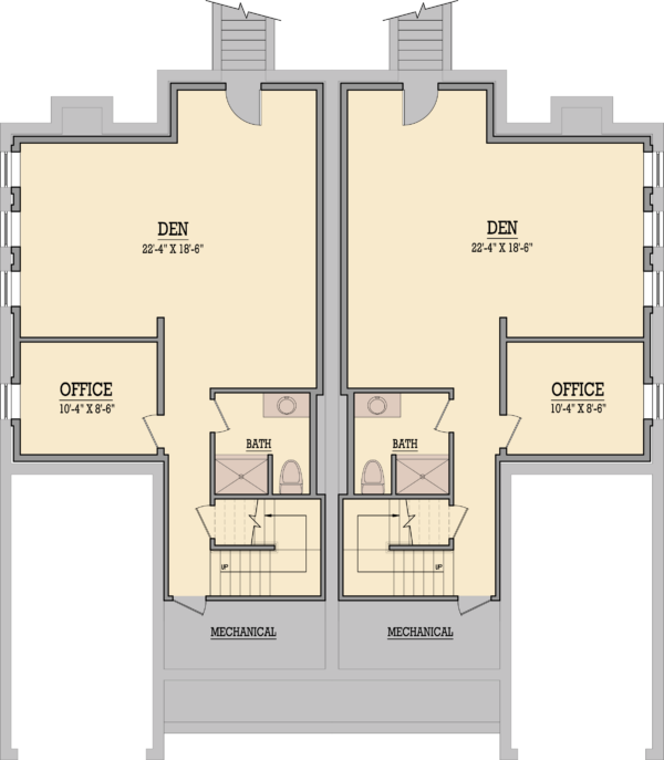 Optional basement floor plan featuring a full bath, den and office.